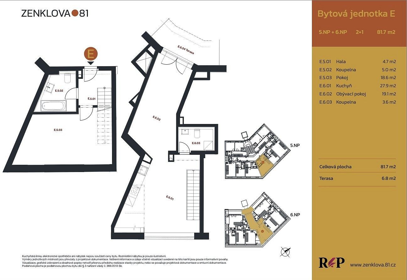 Byt 2+1 · 81 m² · Zenklova, Praha 8 - Libeň - 4