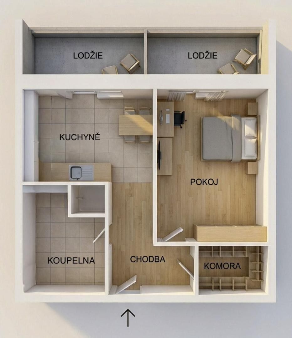 Prodej byt 2+kk - Vychodilova, Brno, 38 m²