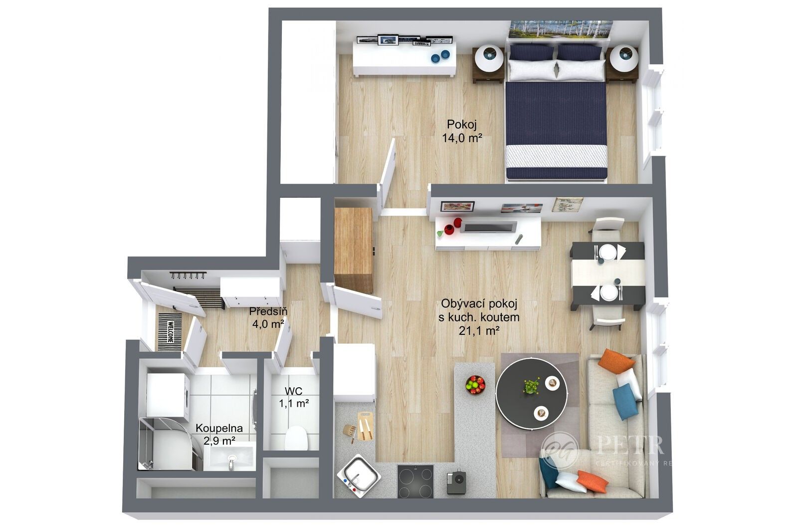Pronájem byt 2+kk - Slepá, Milovice, 43 m²