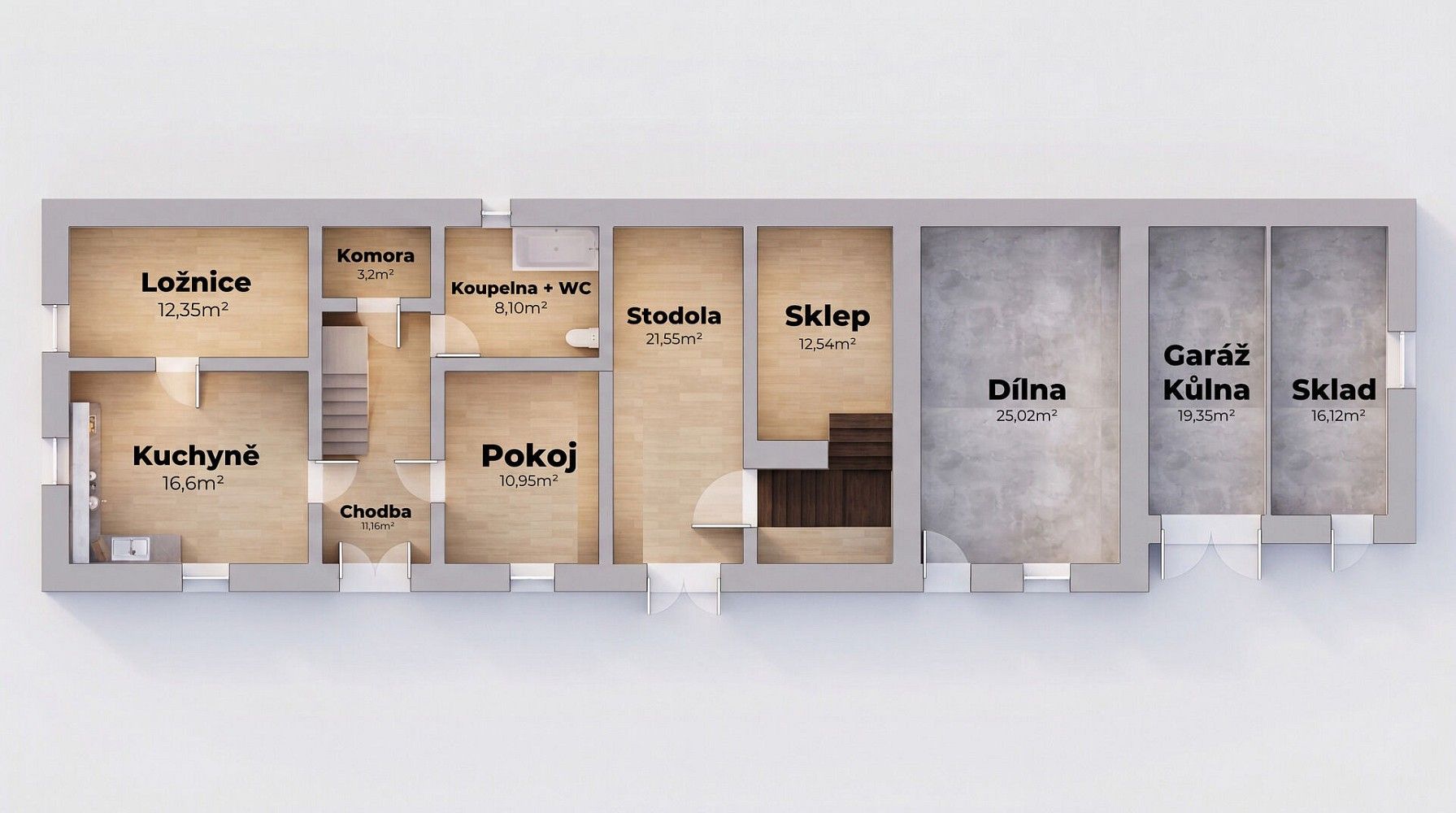 Prodej rodinný dům - Velký Chlumec - Malý Chlumec, okres Beroun, 110 m² - 5