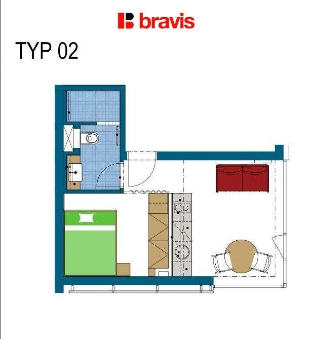 Byt 1+kk · 24 m² · Dornych 519, Brno Trnitá - 4