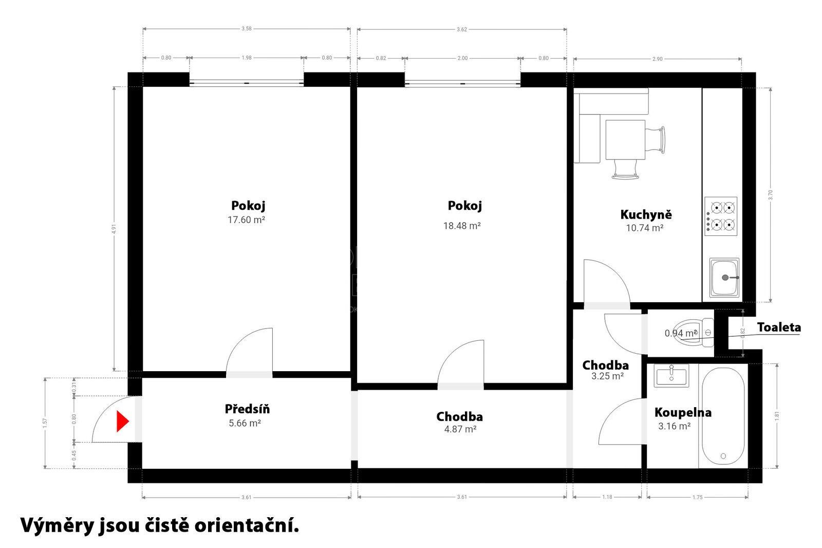Byt 2+1 · 64 m² · Sečská, Praha - 4