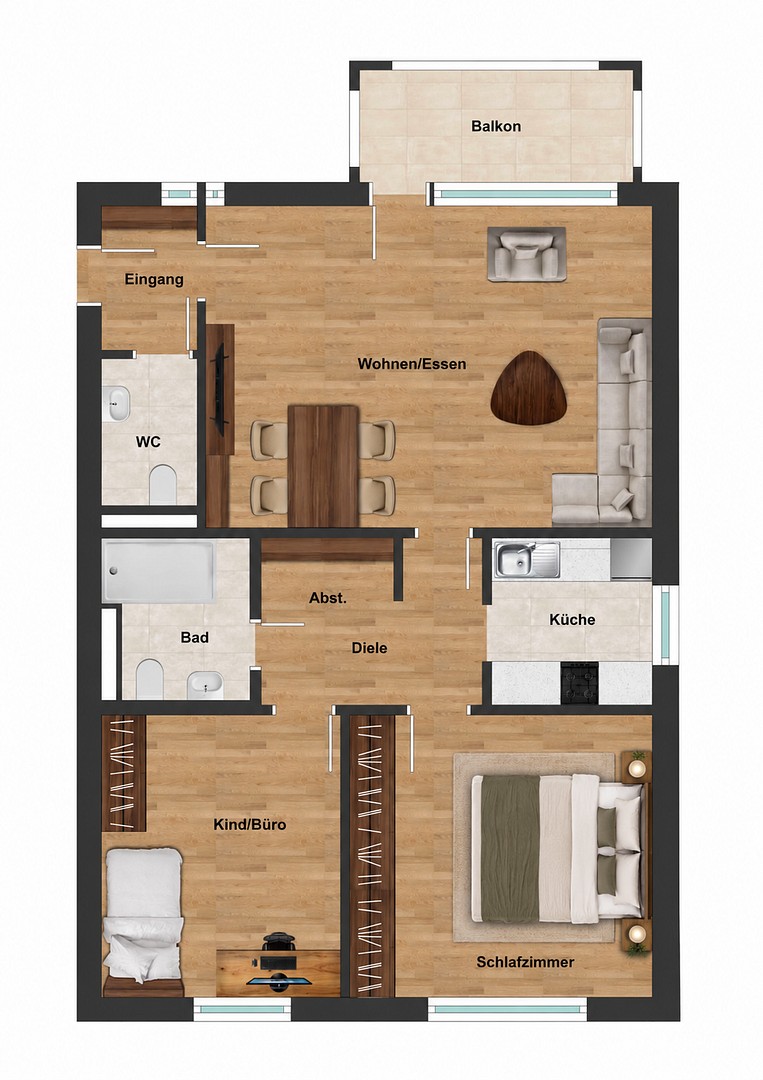 3+1, , Severní Porýní-Vestfálsko, 73 m² - 2