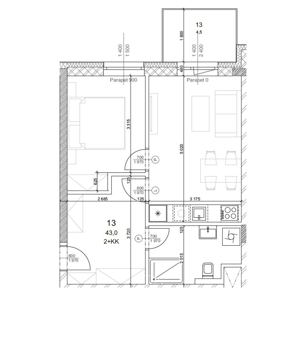 Byt 2+kk · 49 m² · Františka Kováříka, Plzeň Skvrňany - 4