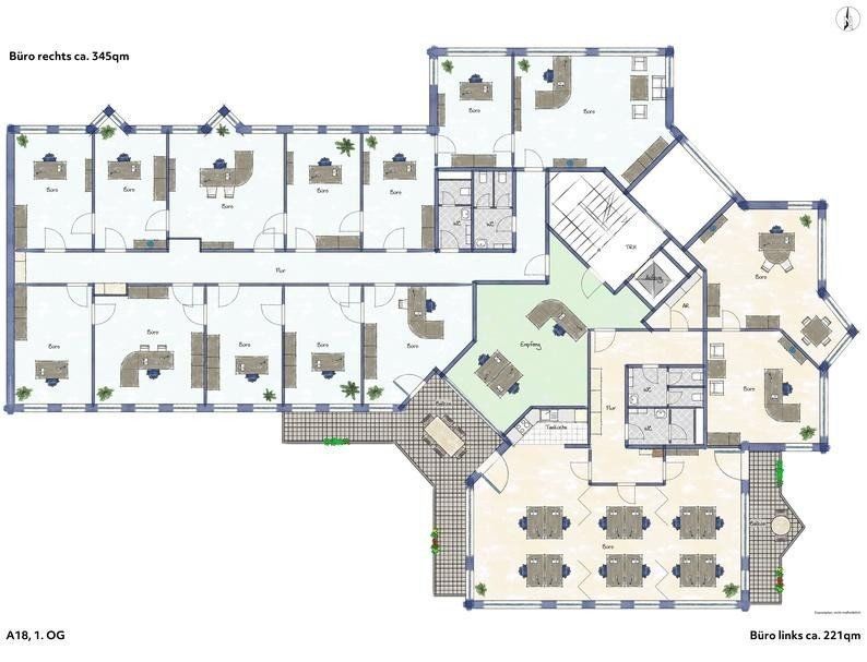 Kanceláře, Andernacher Straße 18 Nürnberg Ziegelstein Bayern 90411, 566 m² - 1