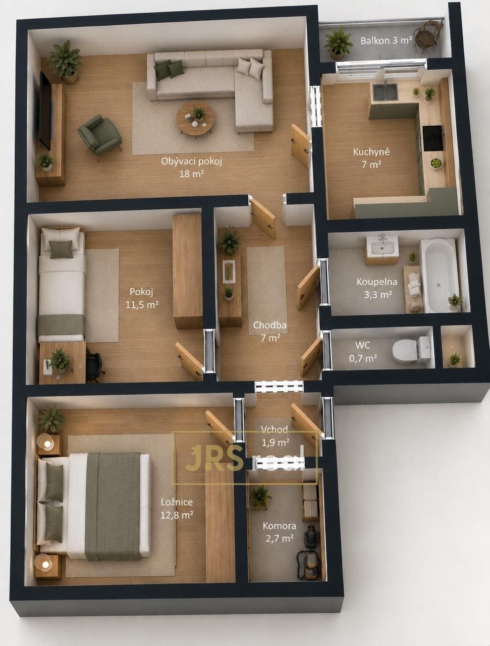 Byt 3+1 · 67 m² · Hutník, Veselí nad Moravou - 3