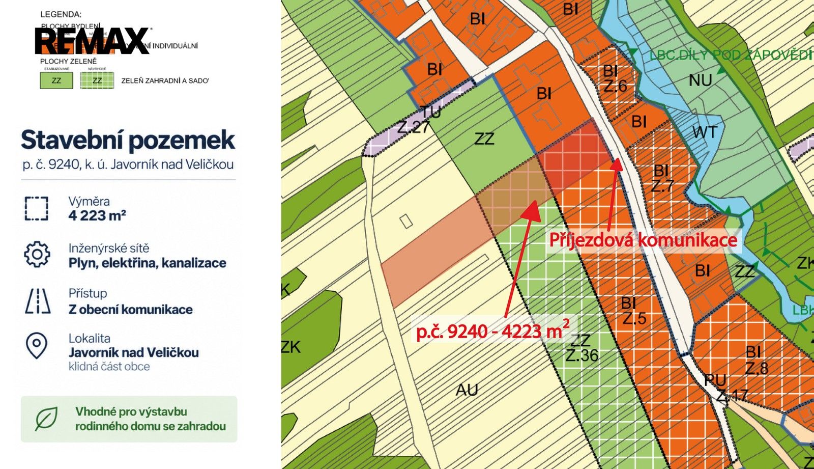 Pozemky pro bydlení, Javorník, 4 223 m² - 2