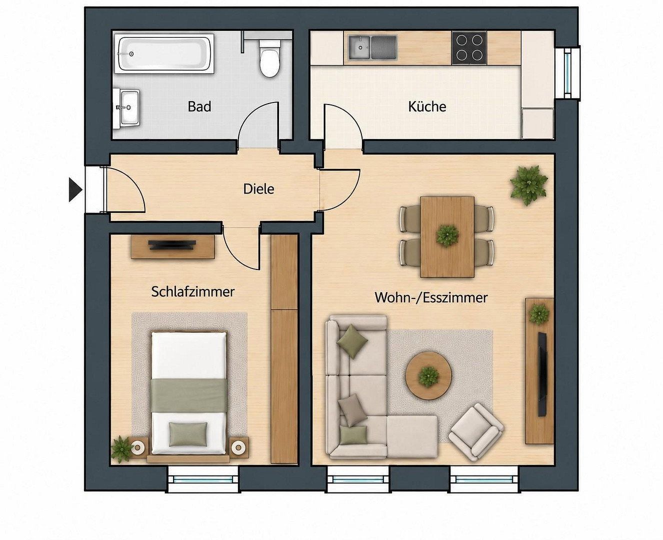 2+1, Ittertalstraße 138 Solingen Solingen Nordrhein-Westfalen 42719, 43 m² - 2