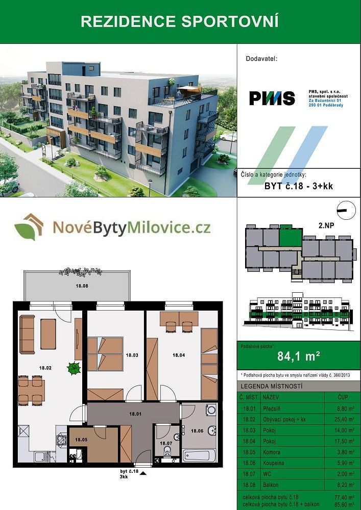 3+kk, Milovice - Mladá, okres Nymburk, Středočeský kraj, 85 m² - 2