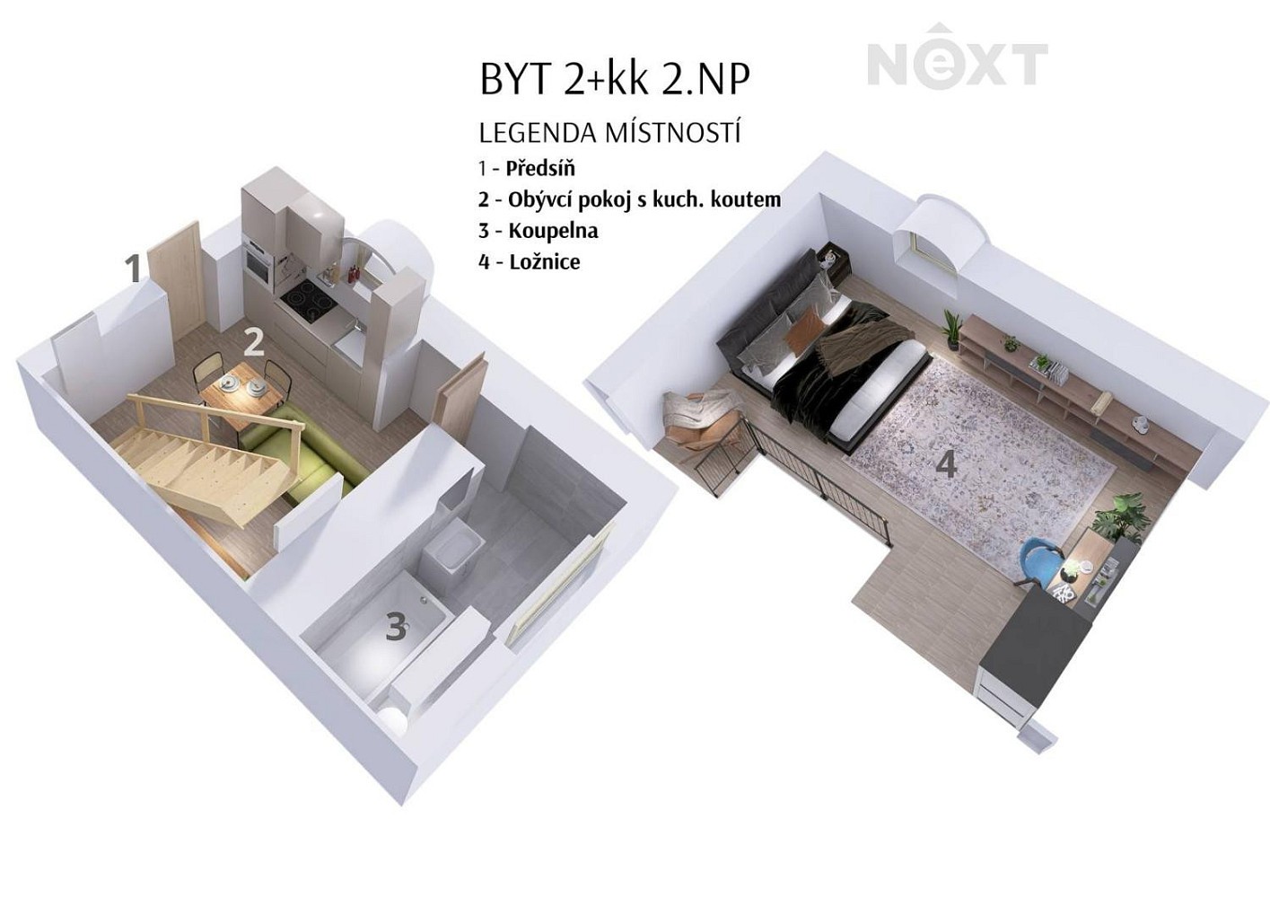 2+kk, Kynského, Slaný, okres Kladno, 40 m² - 2