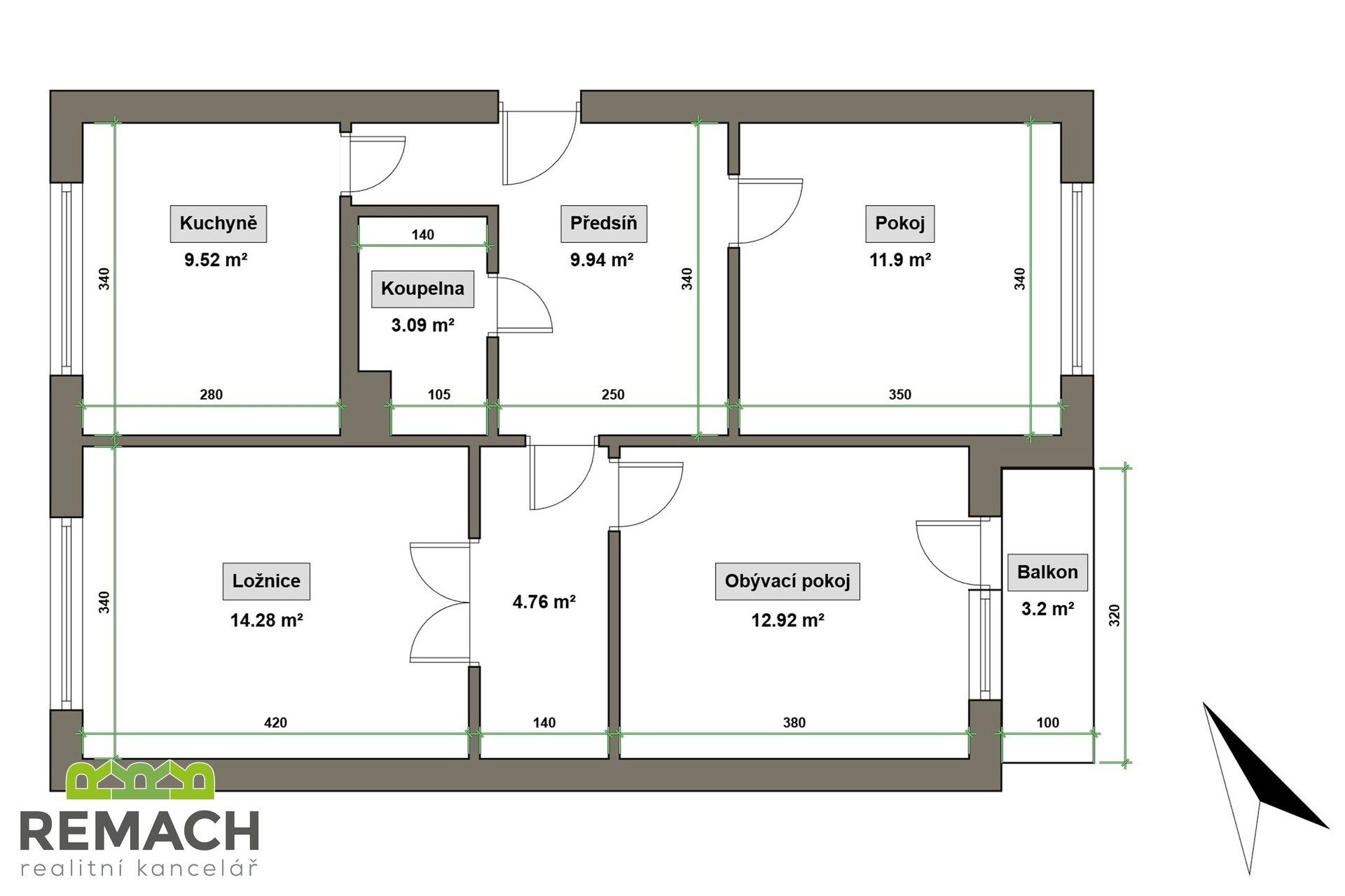 3+1, Za Alejí, Uherské Hradiště, 71 m² - 2
