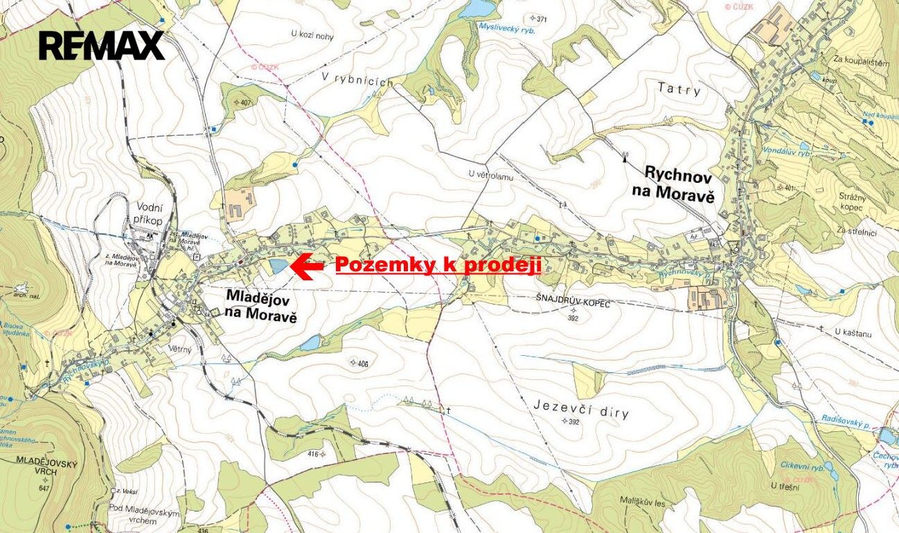 Pozemky pro bydlení, Mladějov na Moravě, 7 880 m² - 2