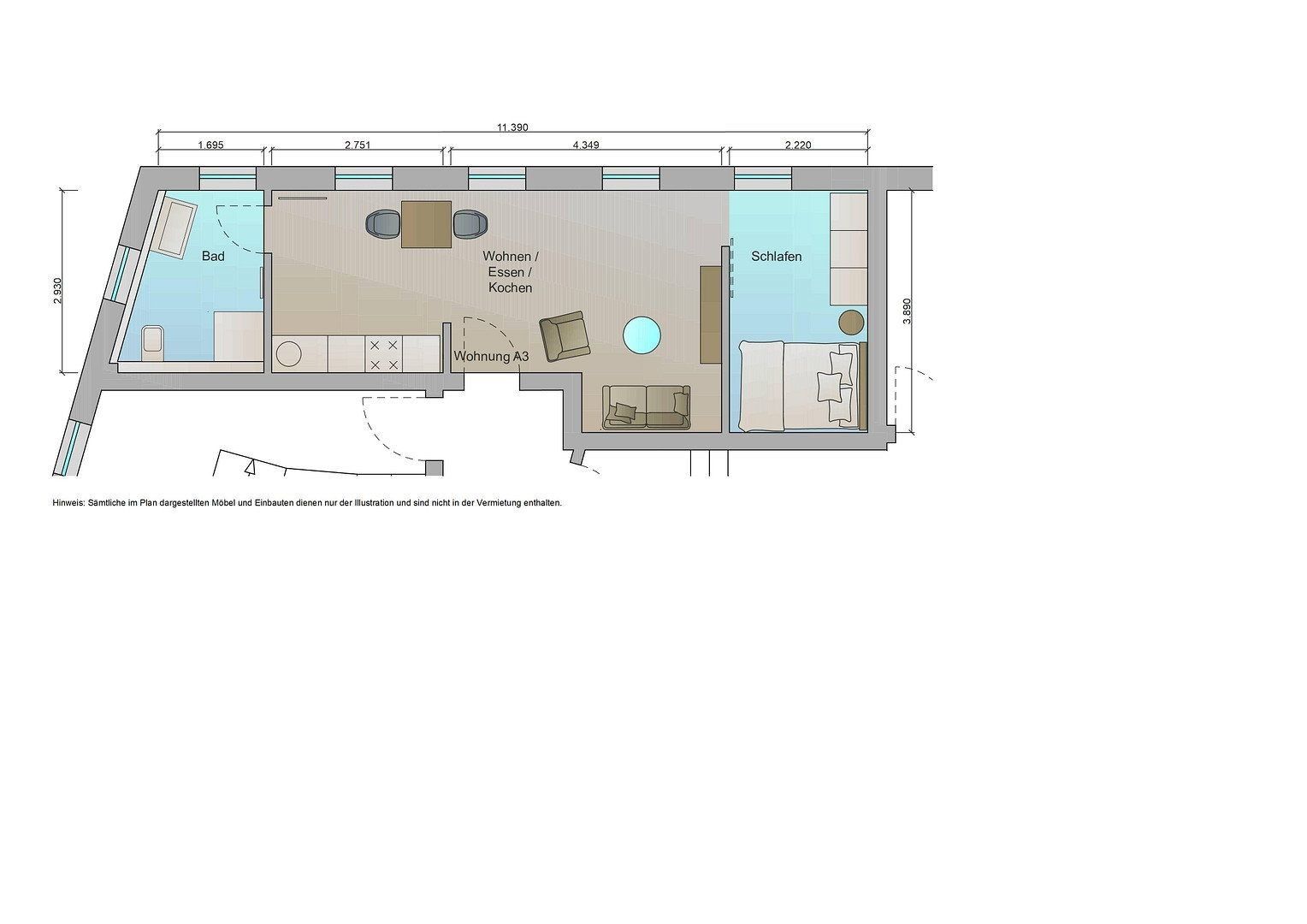 1+1, Mannheim Seckenheim Baden-Württemberg 68239, 39 m²