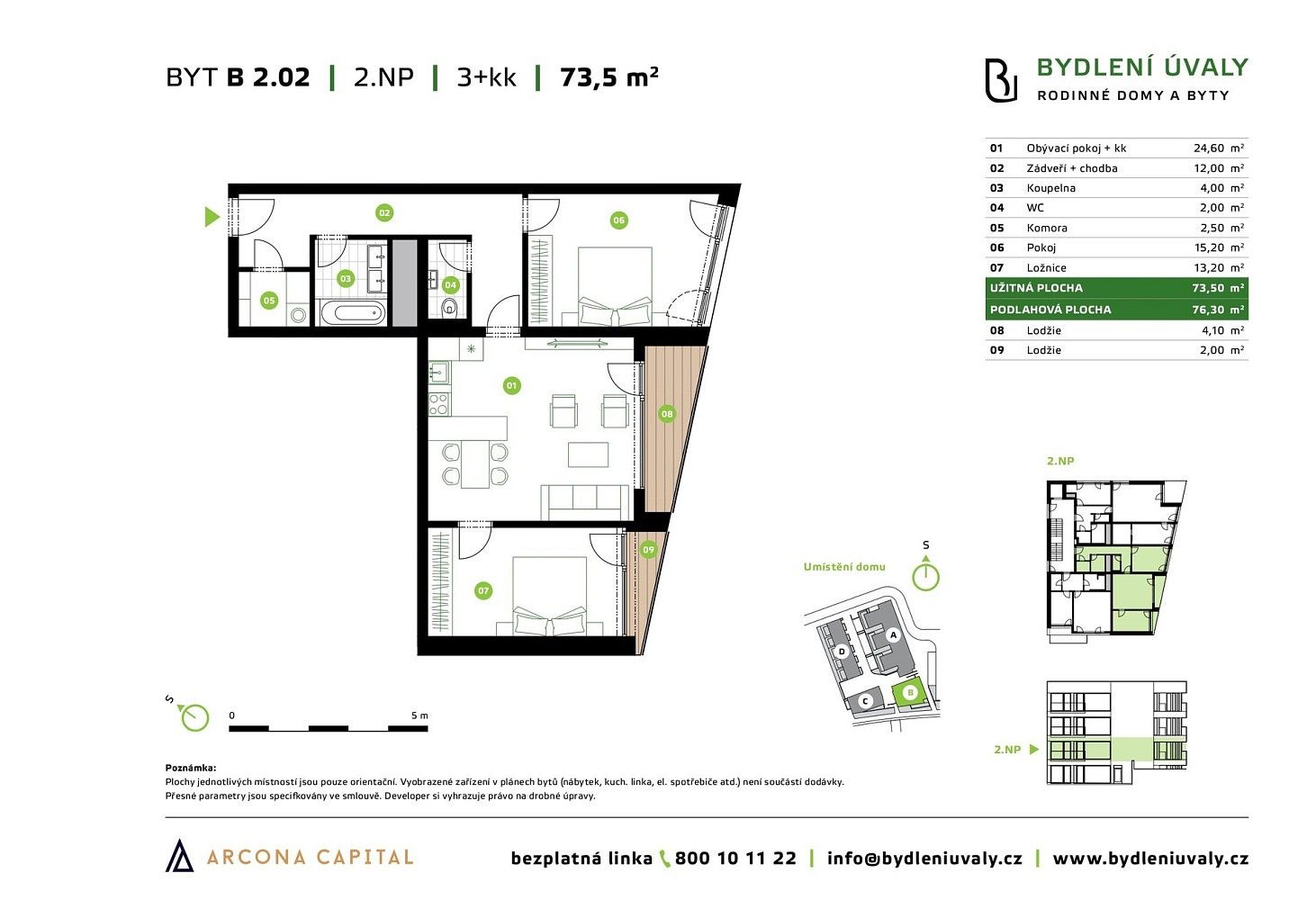 3+kk, Úvaly, okres Praha-východ, Středočeský kraj, 76 m² - 2