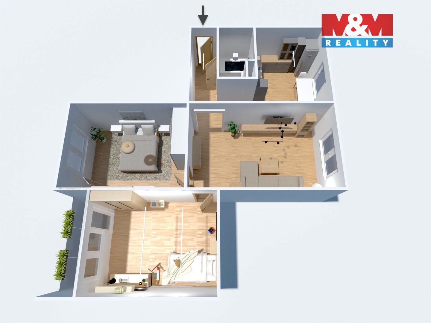 Byt 3+1 · 71 m² · Na Borku, Jirkov - 4