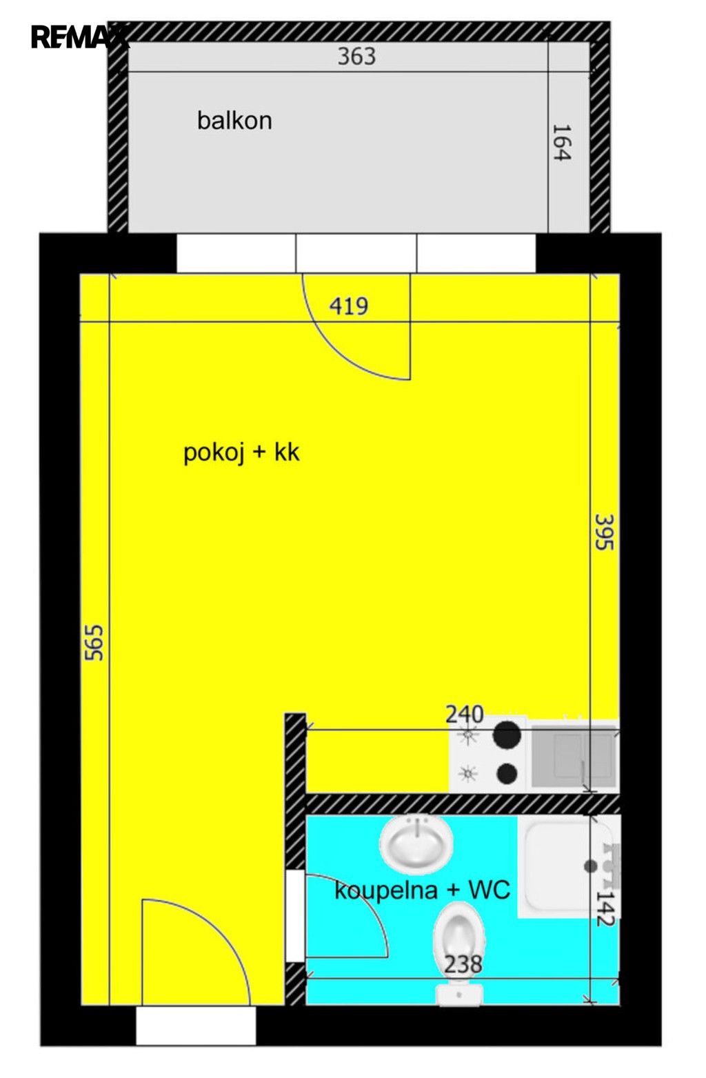 Byt 1+kk · 24 m² · Revoluční 26, Velký Osek - 4