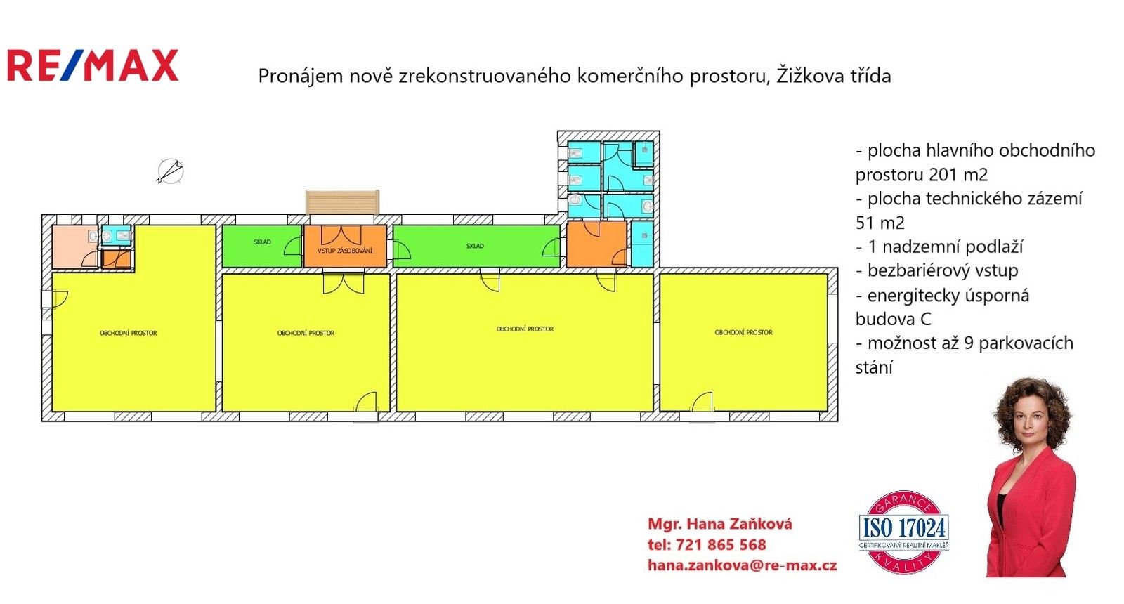 Pronájem obchodní prostory - Žižkova tř., České Budějovice, 252 m²