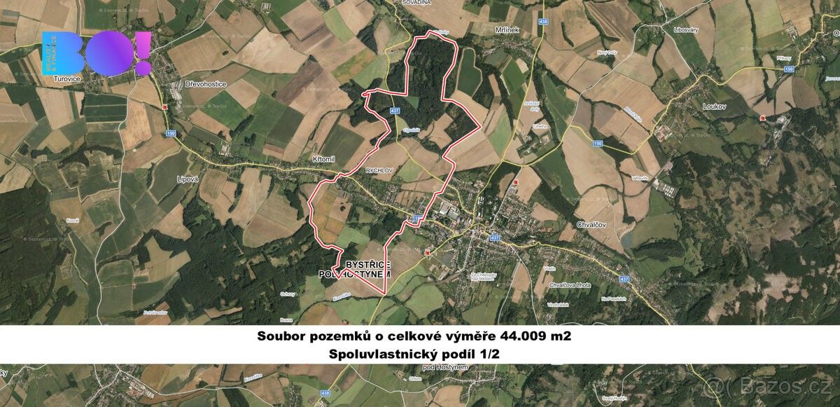 Zemědělské pozemky, Bystřice pod Hostýnem, 768 61, 22 005 m²