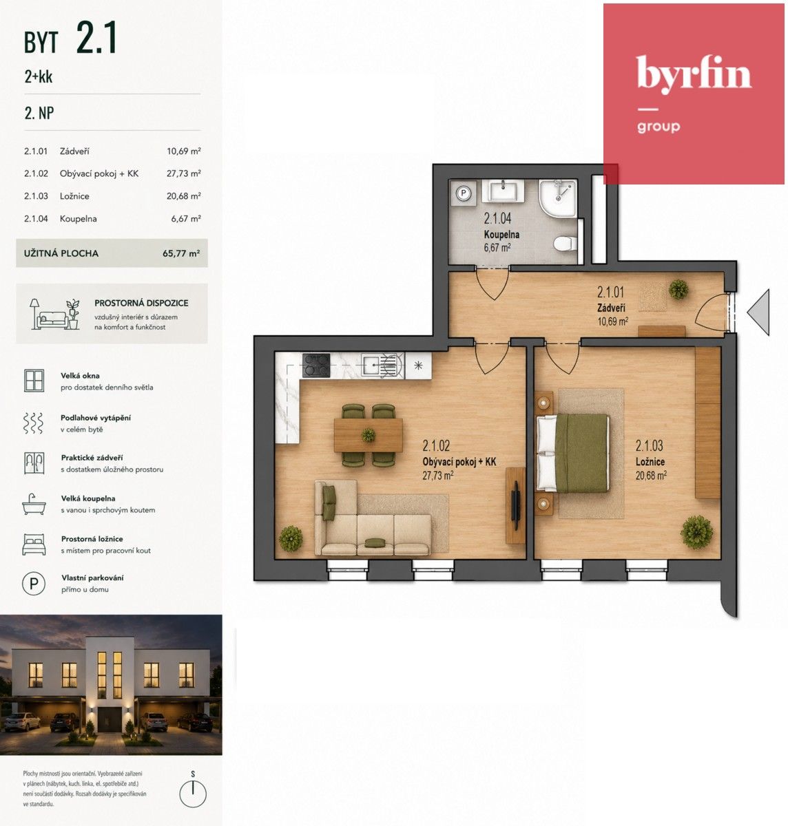 Byt 2+kk · 66 m² · Opava - 3