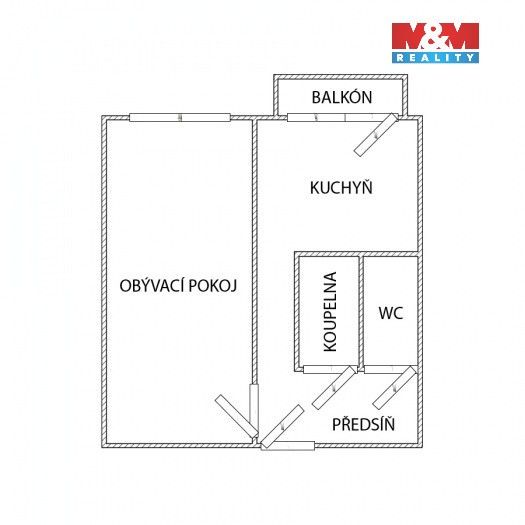 Byt 1+1 · 42 m² · Gen. Hrušky, Ostrava - 3