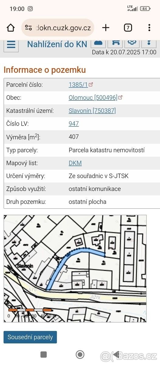 Prodej pozemek pro bydlení - Olomouc, 783 01