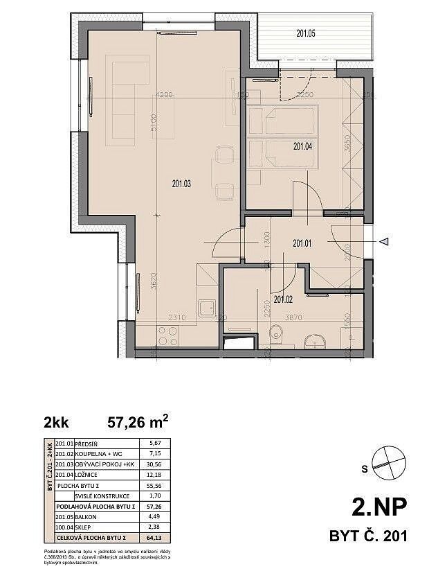 Prodej byt 2+kk - Plzeň, okres Plzeň-město, Plzeňský kraj, 57 m² - 5