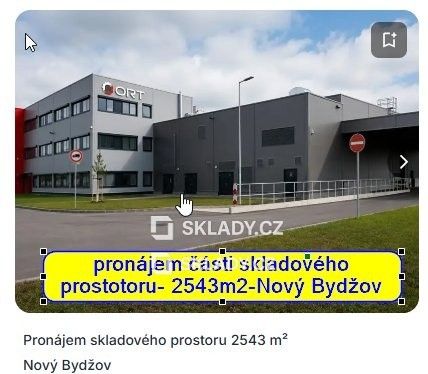Sklady, Nový Bydžov, 2 543 m² - 2