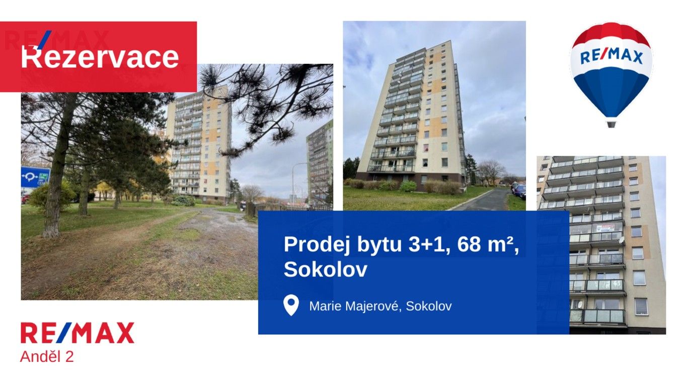 Prodej byt 3+1 - Marie Majerové, Sokolov, 68 m²