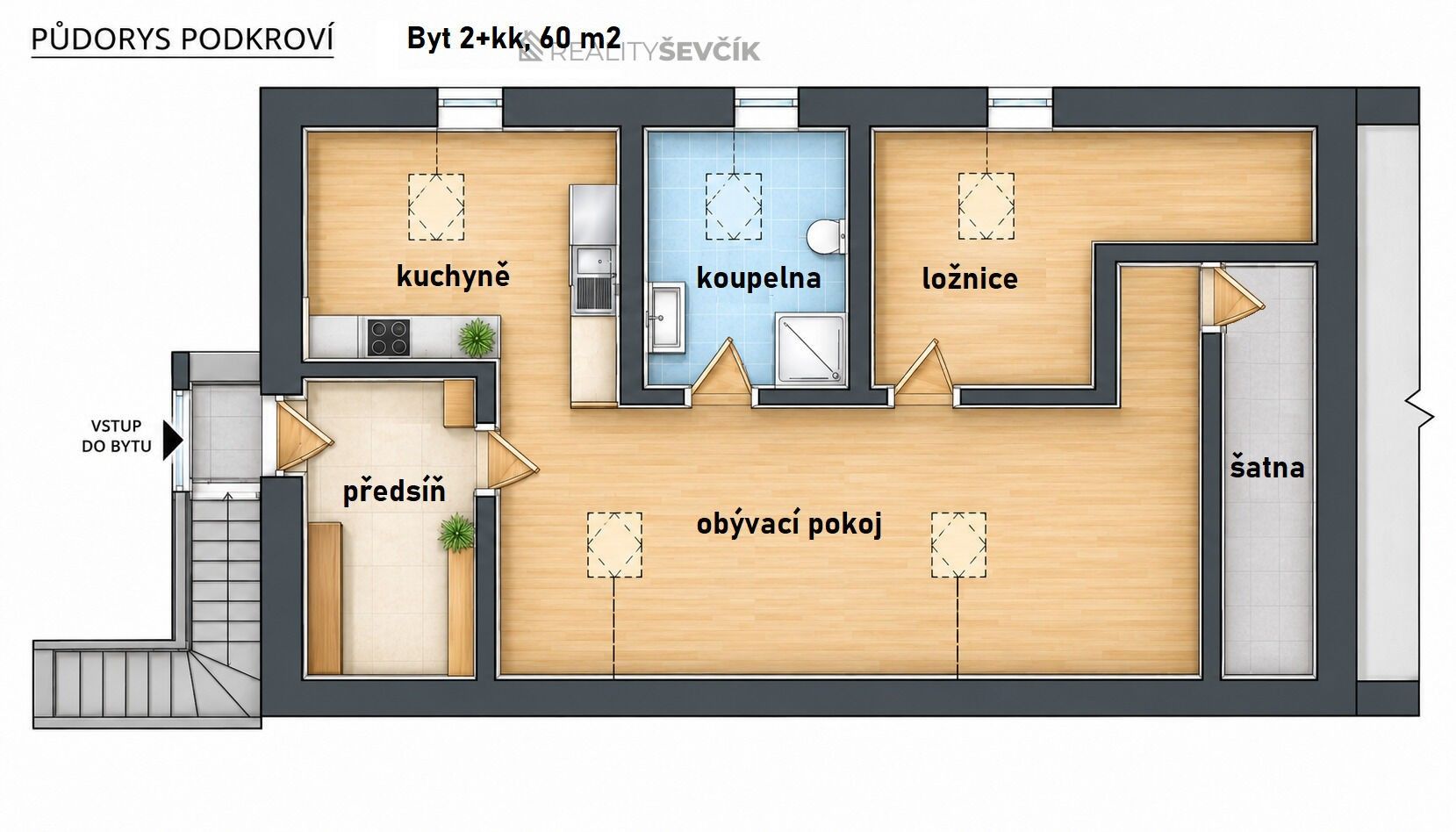 2+kk, Nádražní, Zliv, 60 m² - 2
