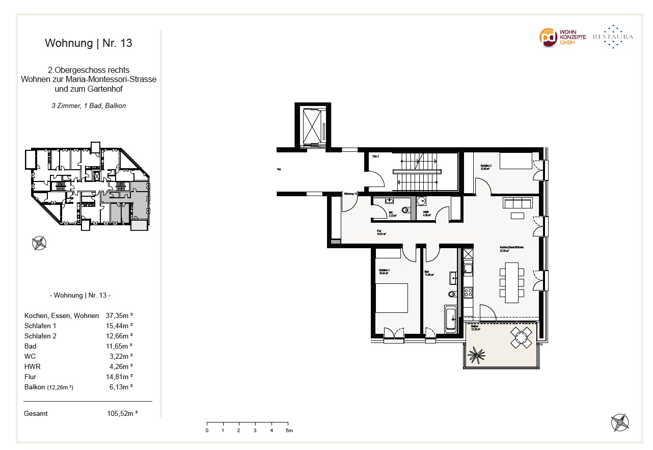 3+1, Kaltenweider Platz 3A, , Dolní Sasko, 105 m² - 1
