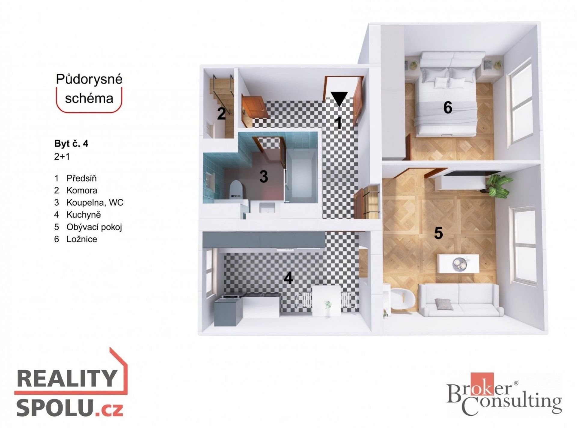 Prodej byt 2+1 - Zeyerova, Liberec, 56 m²