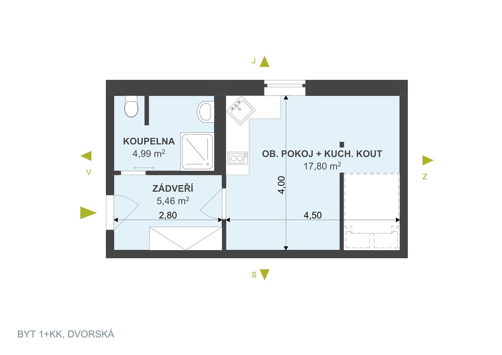 Byt 1+kk · 28 m² · Dvorská, Hradec Králové Svobodné Dvory - 4