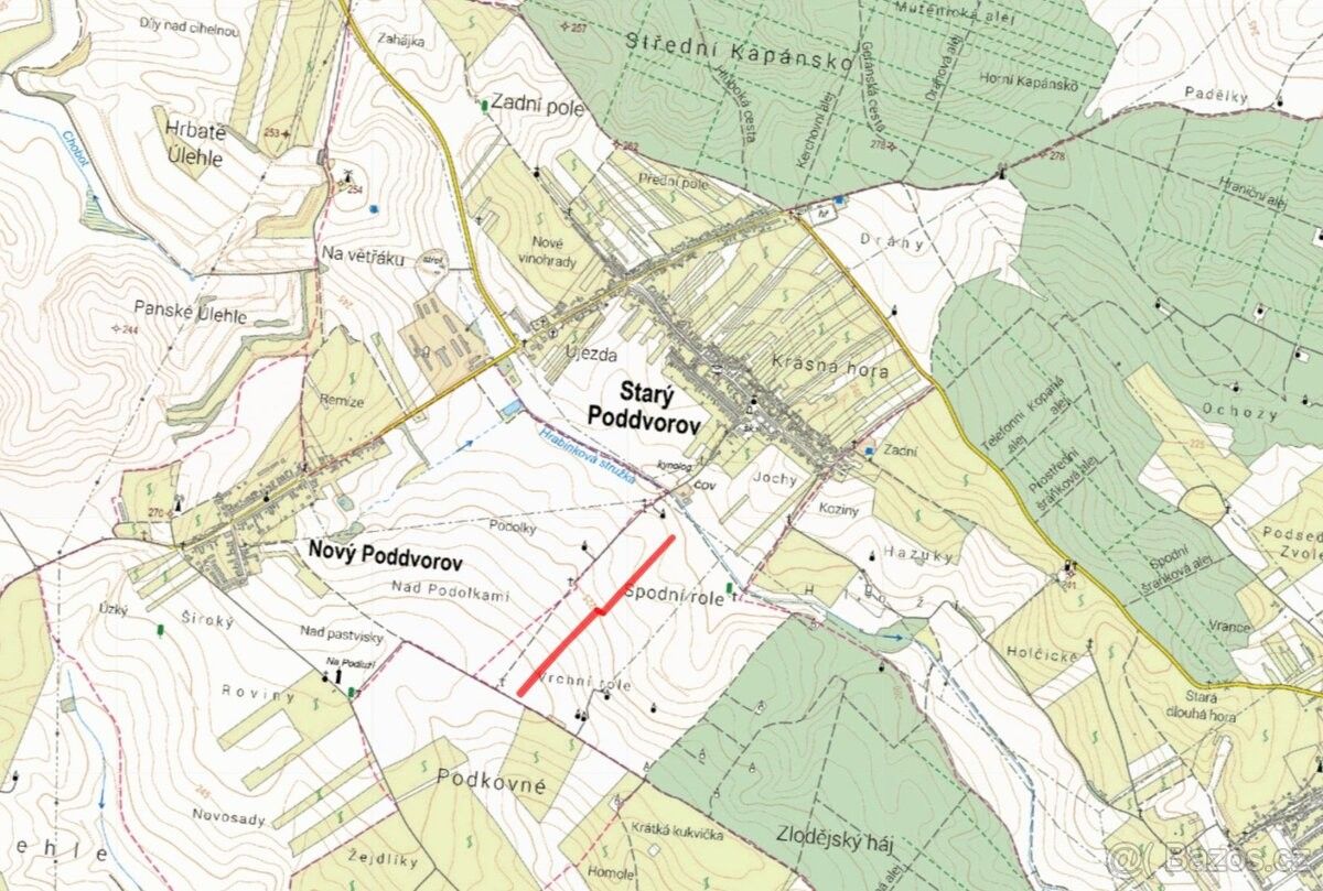 Prodej pozemek pro bydlení - Starý Poddvorov, 696 16