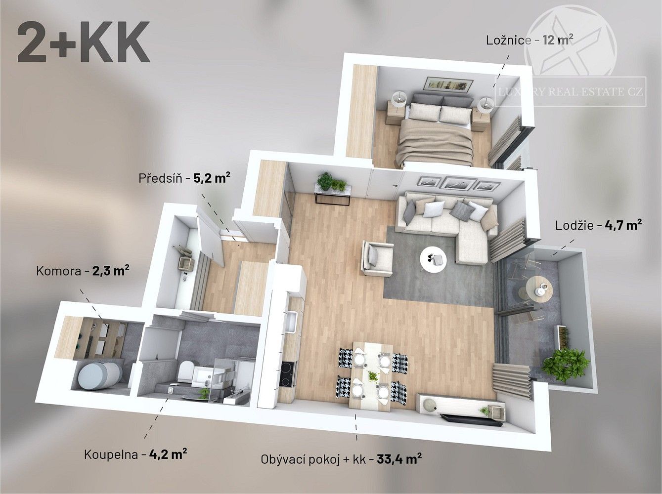 2+kk, Praha - Vysočany, okres Praha 9, Hlavní město Praha, 61 m² - 2