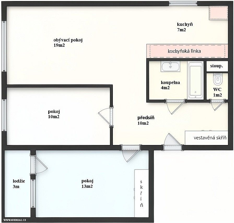 3+1, Praha - Vokovice, okres Praha 6, Hlavní město Praha, 67 m² - 2