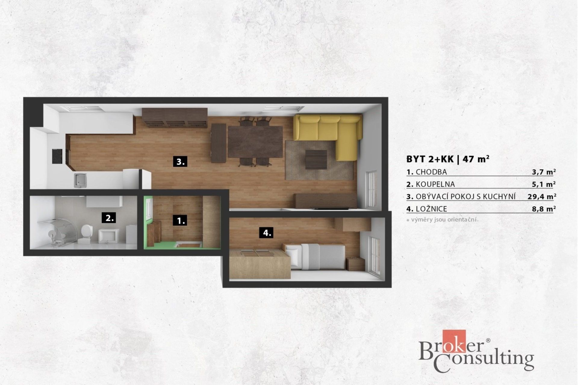 Byt 2+kk · 48 m² · Hodkovická 164, Liberec VI-Rochlice - 3
