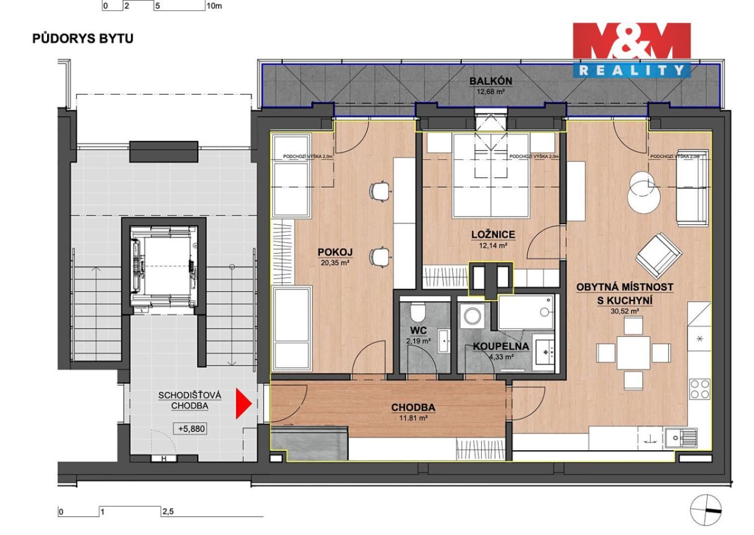 Prodej byt 3+kk - Za Humny, Modřice, 86 m²