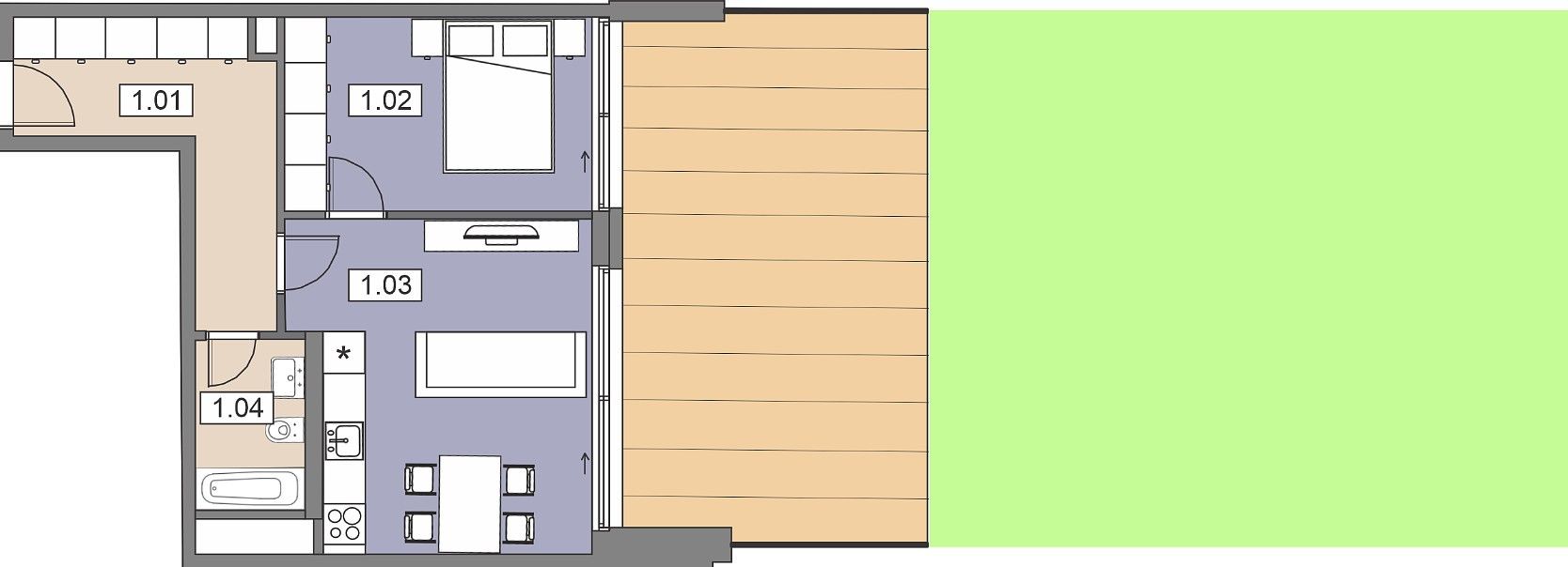 Byt 2+kk · 47 m² · Praha, Hlavní město Praha - 3