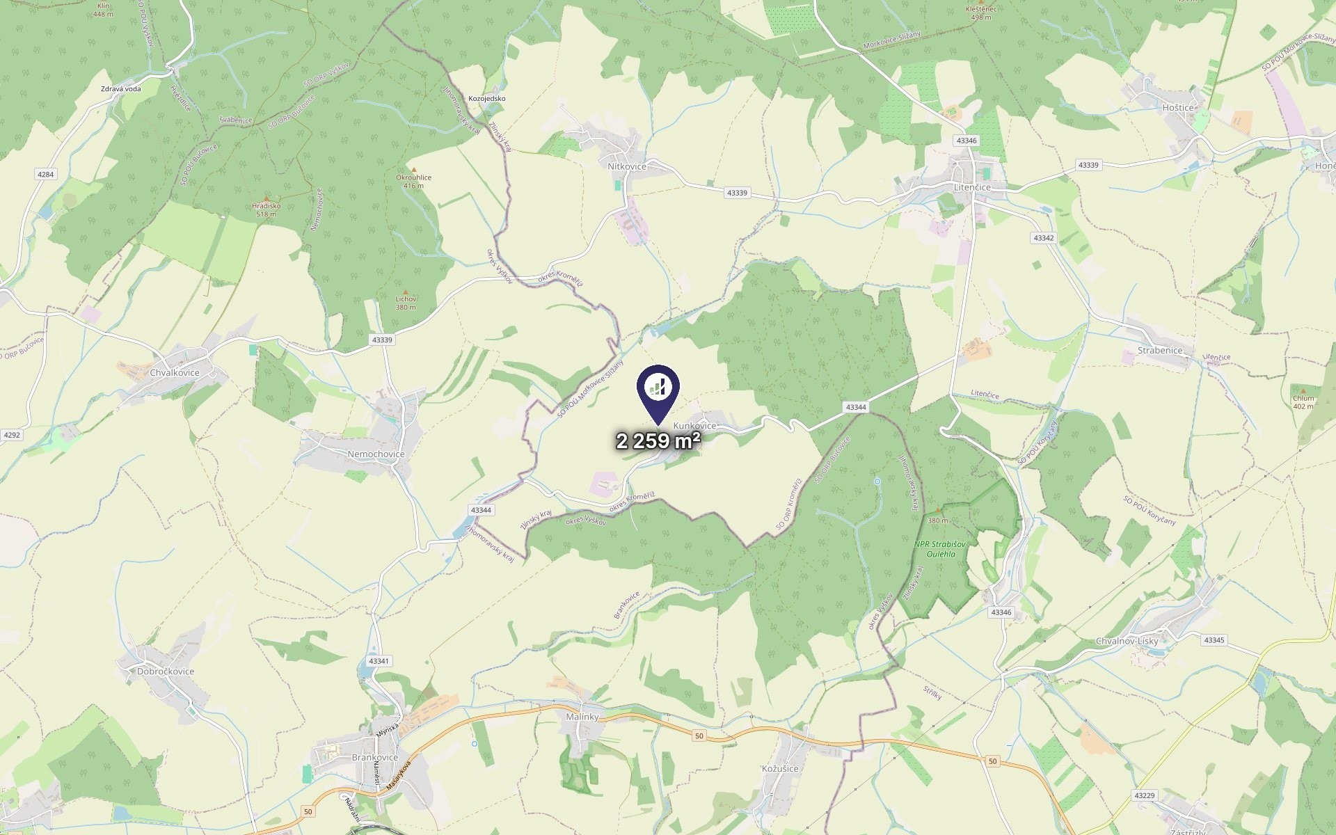 Zahrada · 2 259 m² · Kunkovice - 4