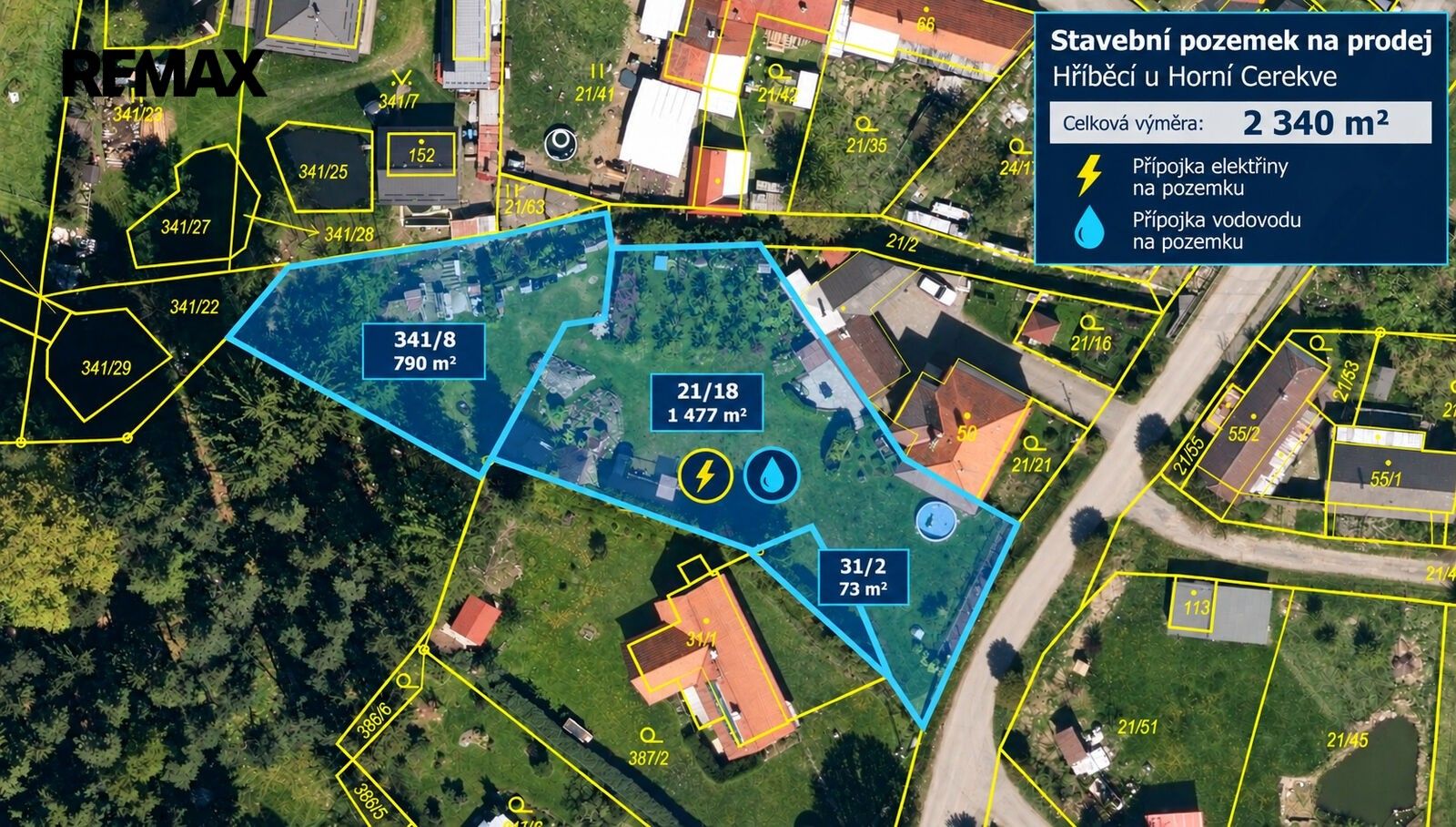 Pozemky pro bydlení, Horní Cerekev, 2 340 m² - 1