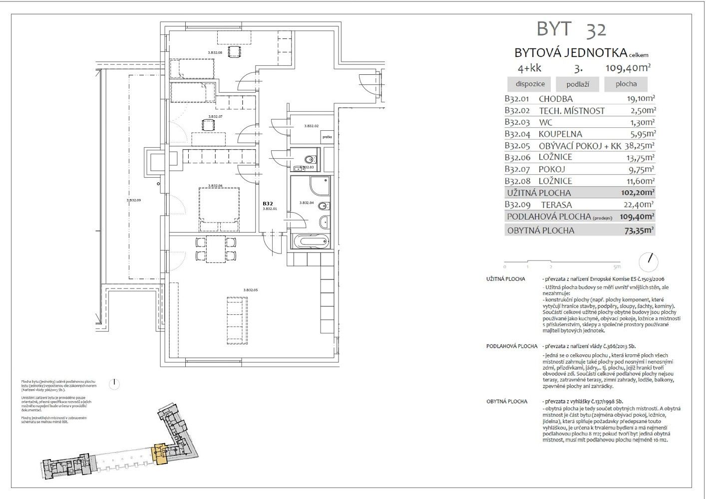 Byt 4+kk · 103 m² · Praha - Hostavice, okres Praha 14, Hlavní město Praha - 3