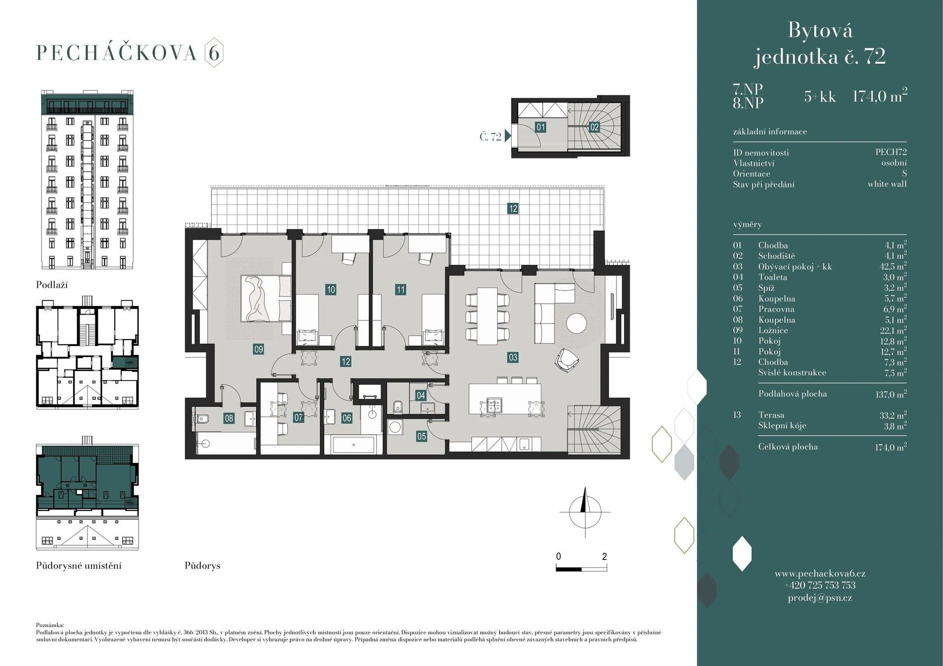 5+kk, Pecháčkova, Praha Smíchov, 130 m² - 2