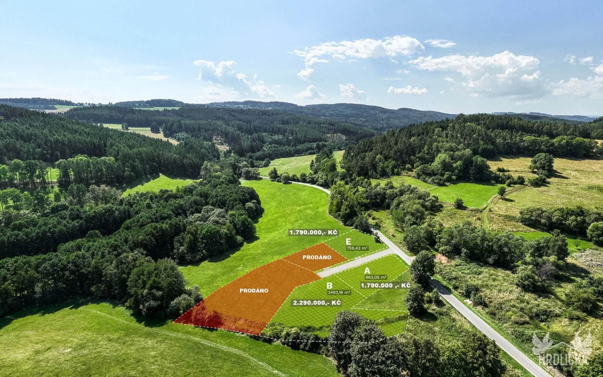 Pozemky pro bydlení, Čestice, 864 m²