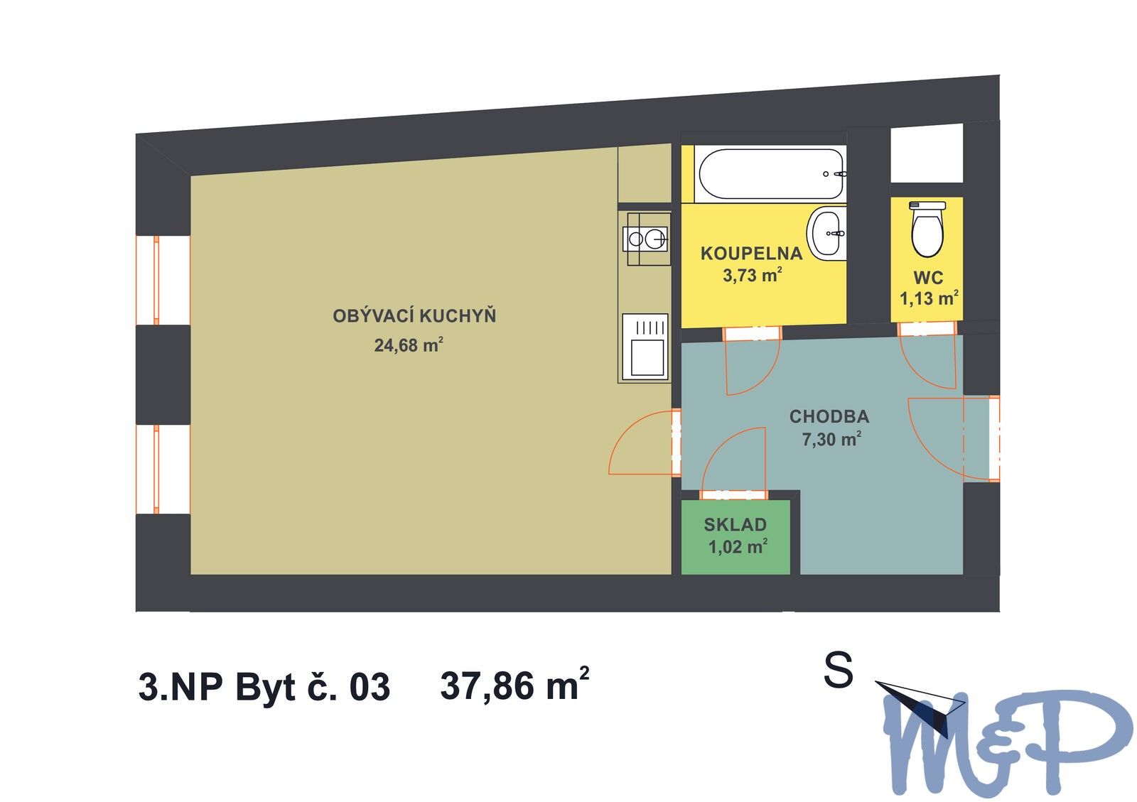 1+kk, Benešova, Jihlava, 38 m² - 2