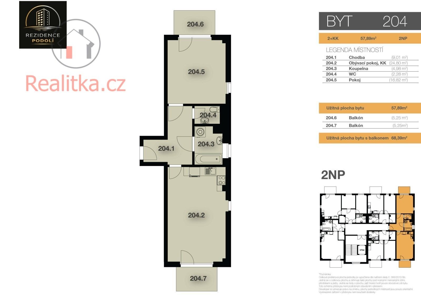Byt 2+kk · 58 m² · Vlasákova 2869, Mělník - 3