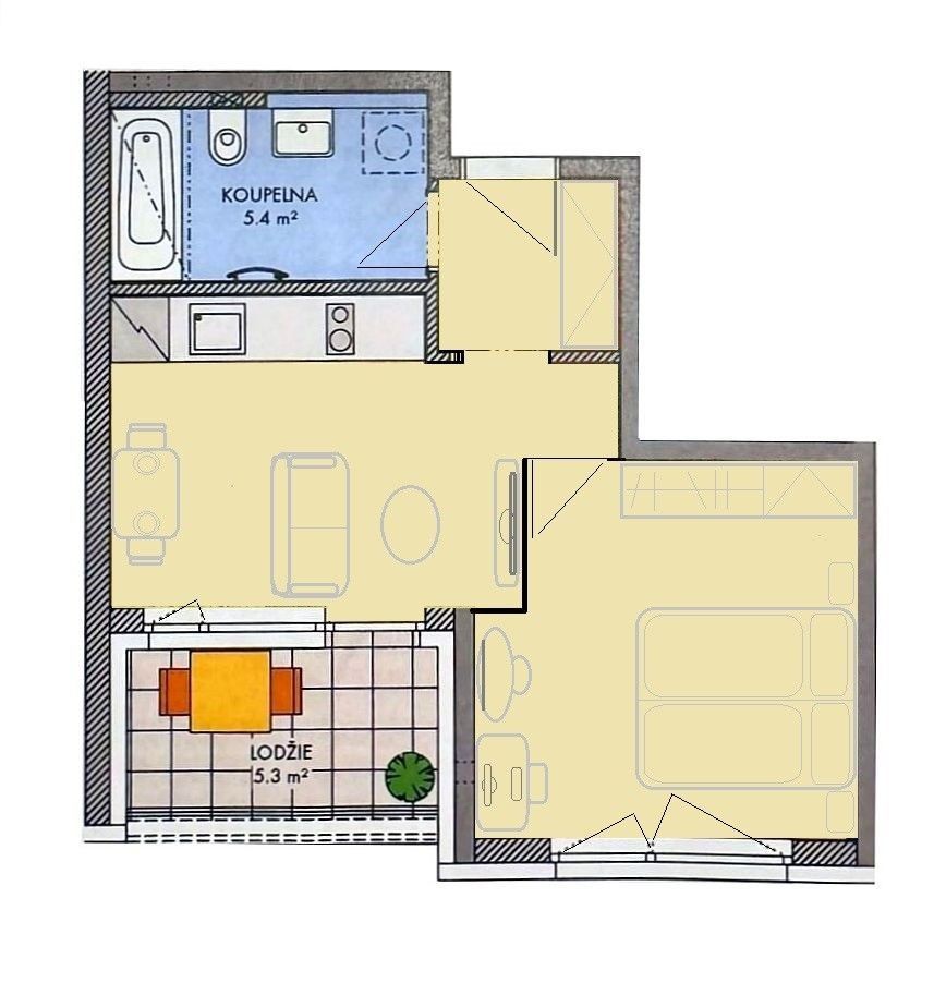 2+kk, Gollové, Praha - Hlubočepy, 40 m² - 2