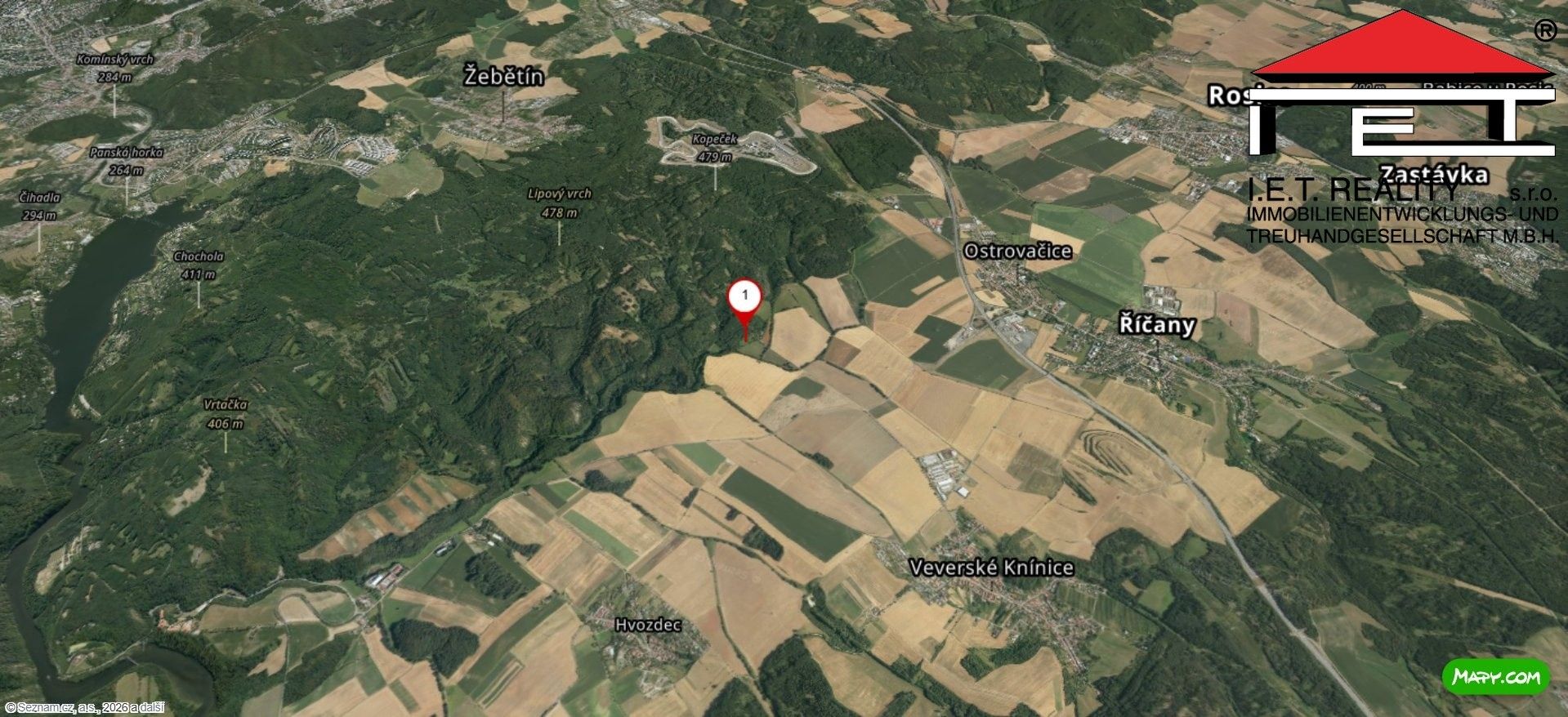 Pozemek · 4 533 m² · Bystrc, Brno - 3