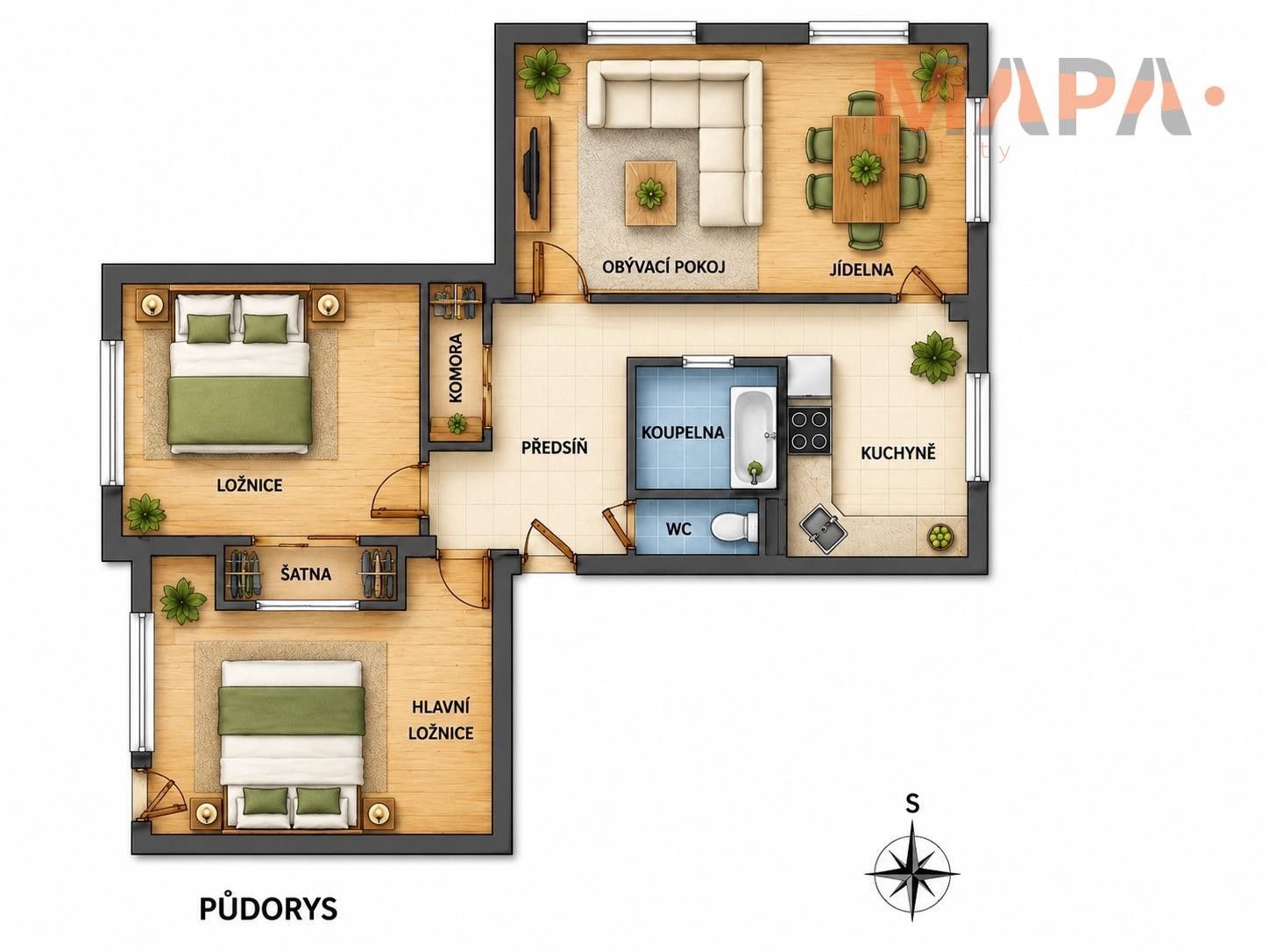 Prodej byt 3+1 - 17. listopadu, Chomutov, 79 m² - 5