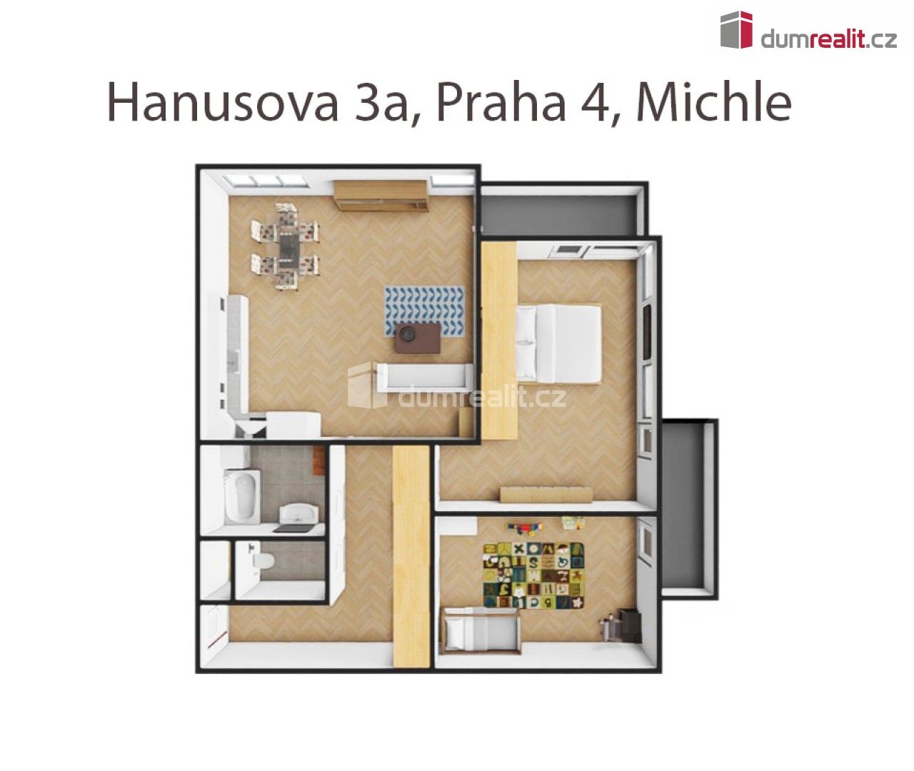 Pronájem byt 3+kk - Hanusova, Praha, 78 m²