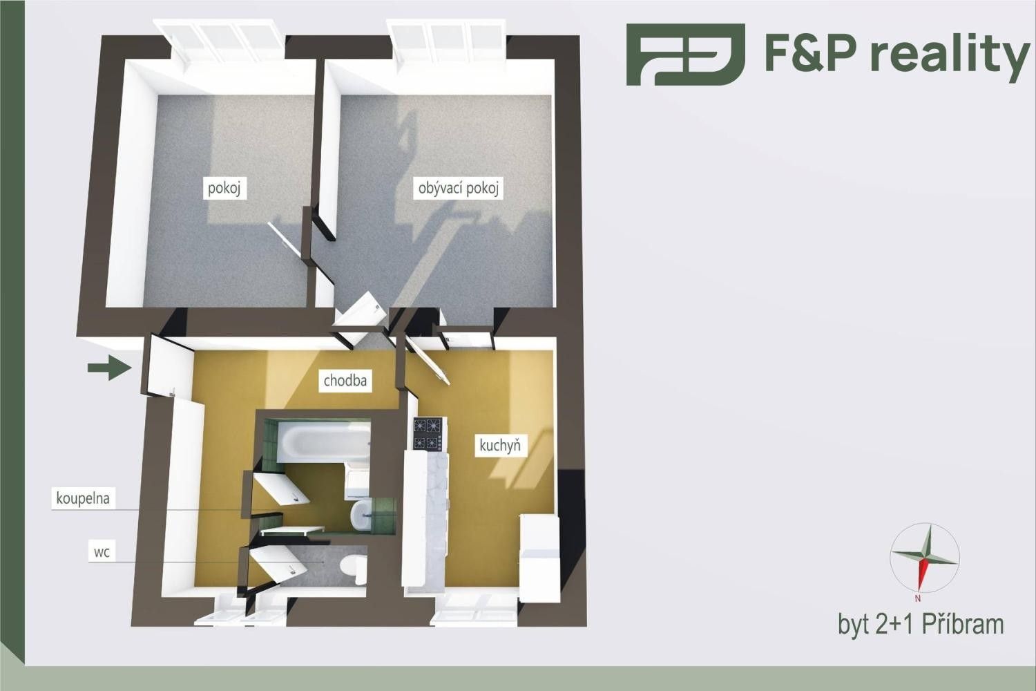 Prodej byt 2+1 - Politických vězňů, Příbram, 70 m² - 5